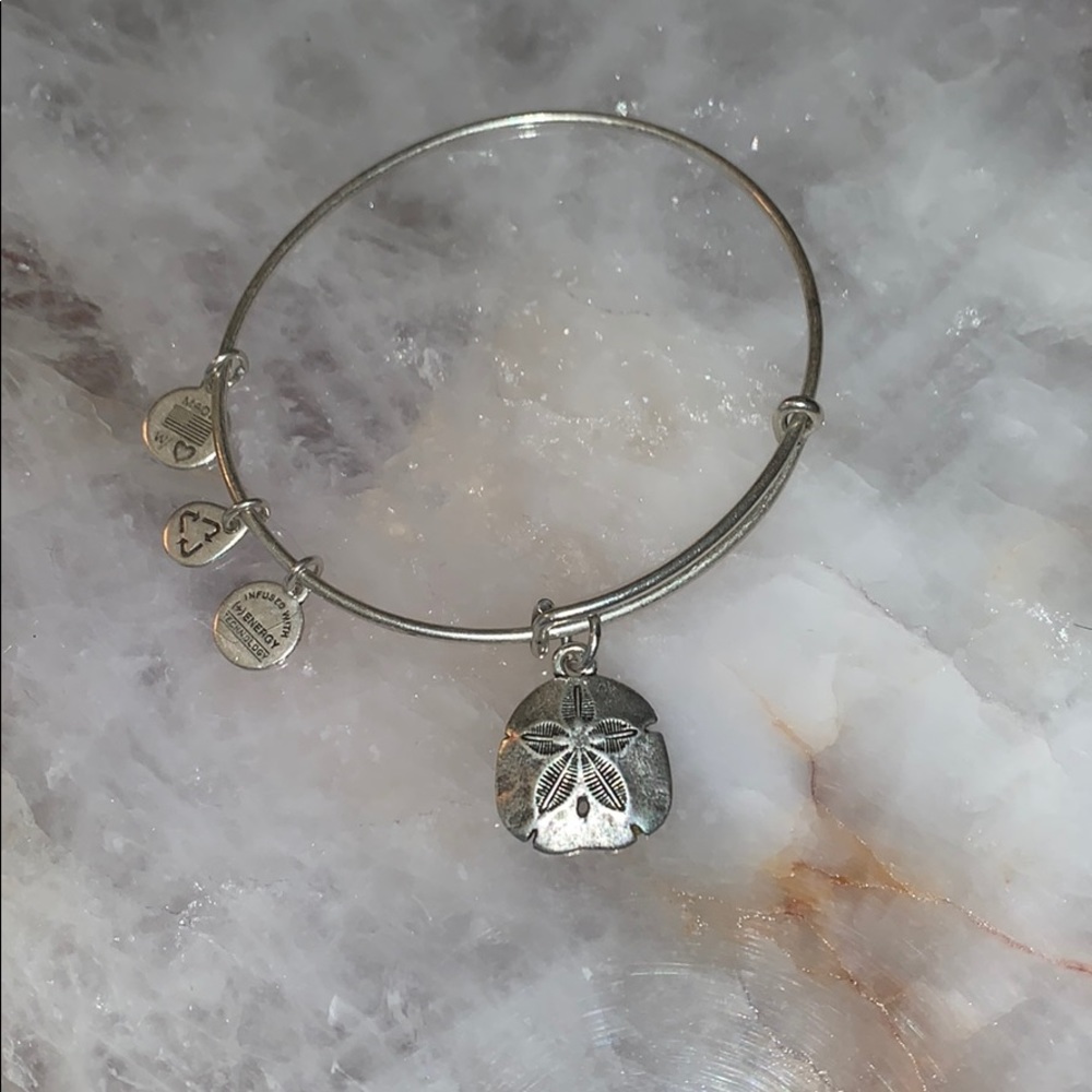 Alex and ani sand dollar silver tone bangle